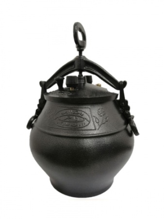 Афганский казан на 30л ,черный с боковыми ручками